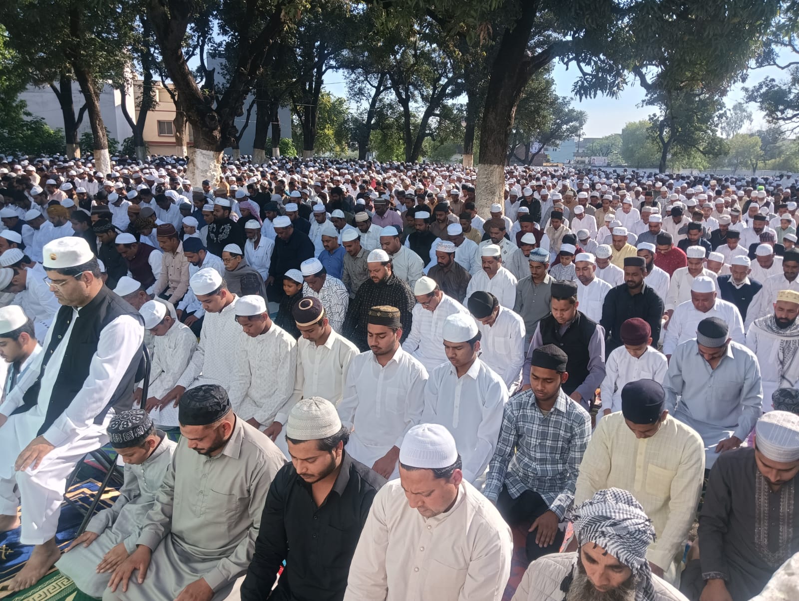 पर पुष्प वर्षा मिठाई बांटकर दी मुबारकबाद हिंदू मुस्लिम एकता