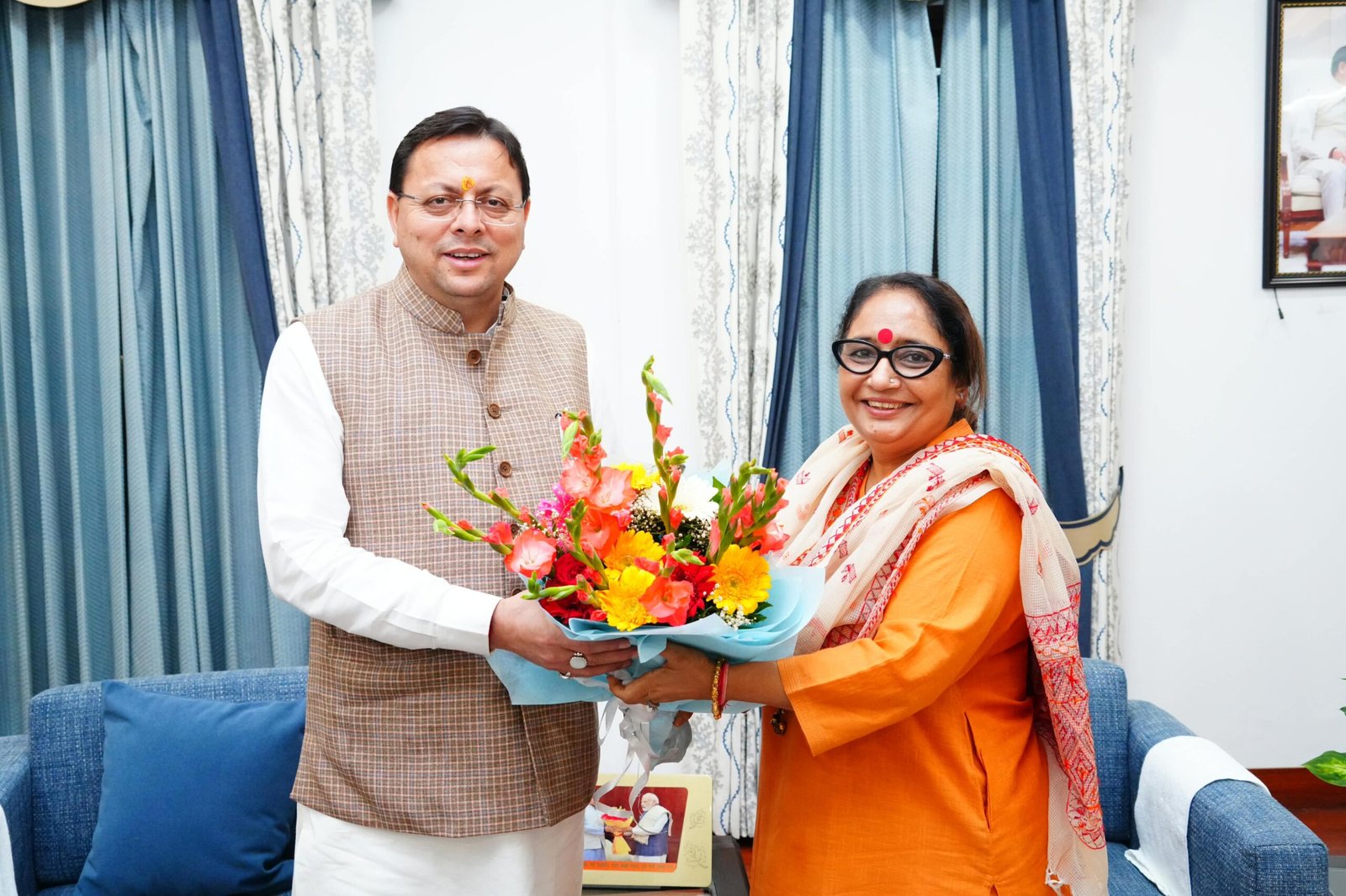 श्री पुष्कर सिंह धामी से मुख्यमंत्री आवास में विधानसभा